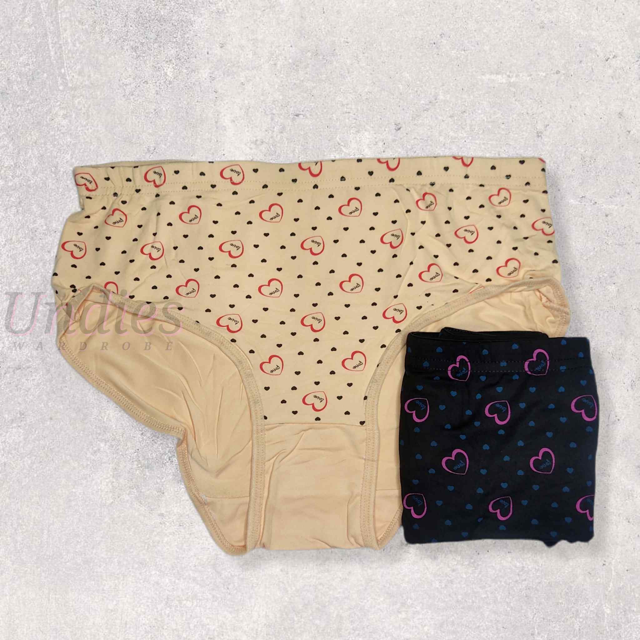 Pack Of 2 - Breathable Cotton Classic Heart Underwear - Undies Wardrobe